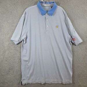 President's Cup Men's Blue & White Striped Golf Polo Shirt Size XL